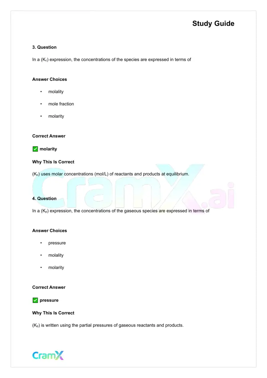 Chemistry - Equilibrium, page 10