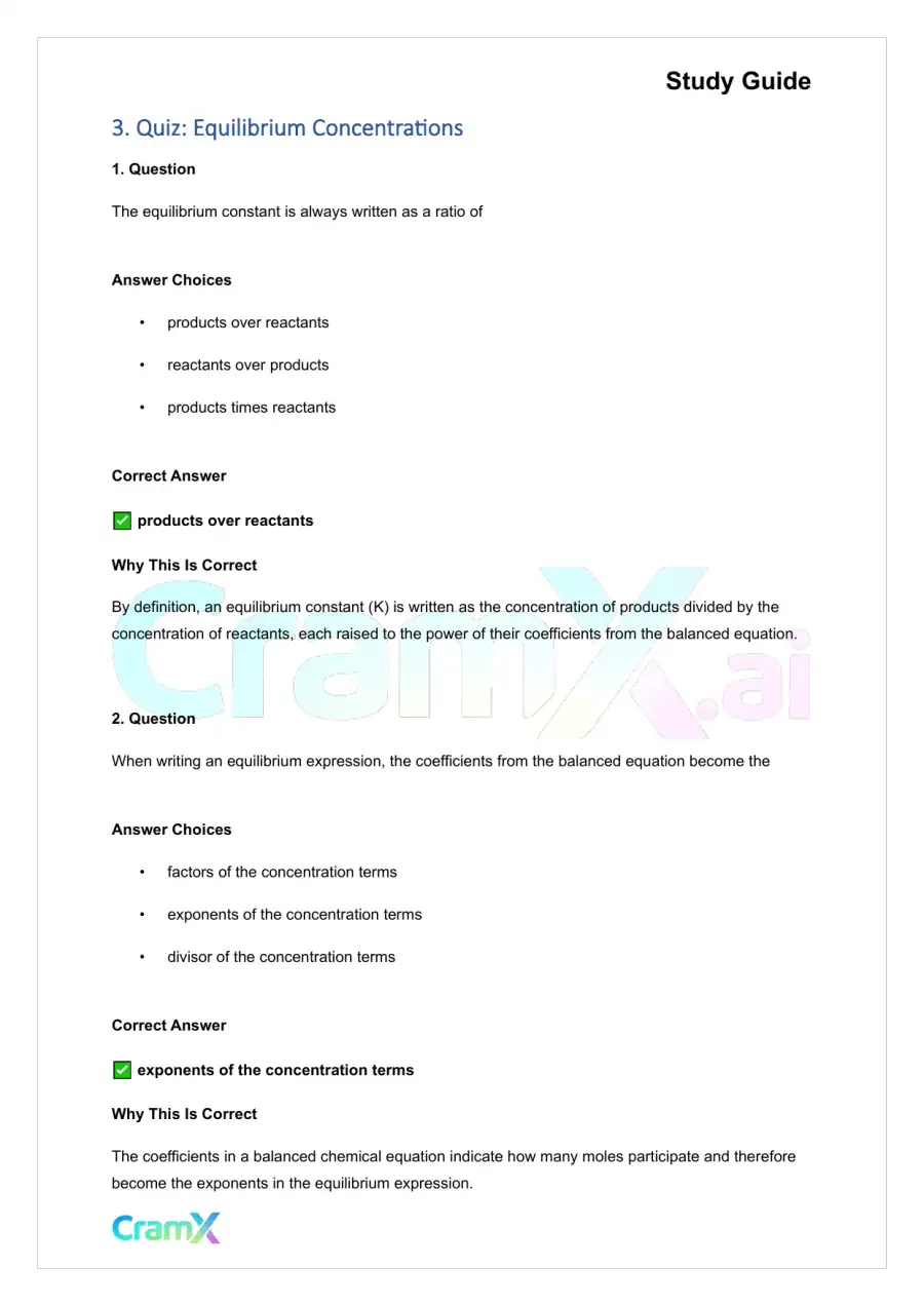 Chemistry - Equilibrium, page 9
