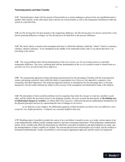 Solution Manual For Heat And Mass Transfer: Fundamentals And Applications, 5th Edition - Page 3 preview image