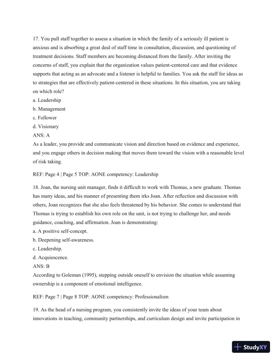 Test Bank For Leading And Managing In Nursing, 6th Edition, page 10
