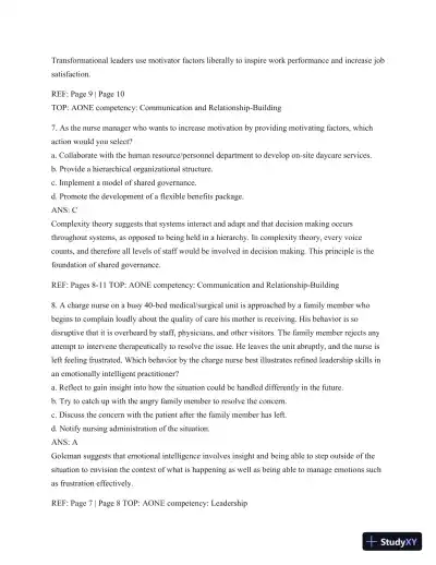 Test Bank For Leading And Managing In Nursing, 6th Edition - Page 5 preview image