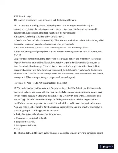 Test Bank For Leading And Managing In Nursing, 6th Edition - Page 7 preview image