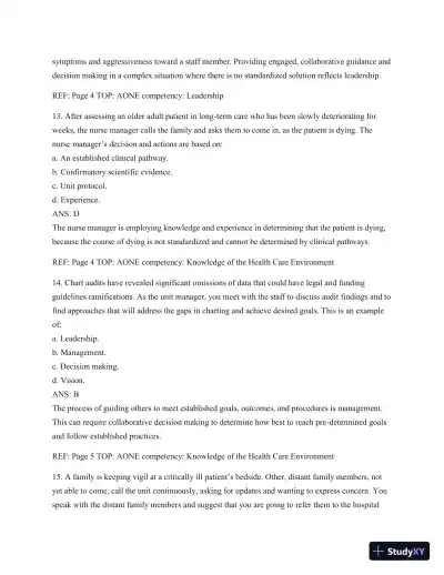 Test Bank For Leading And Managing In Nursing, 6th Edition - Page 8 preview image