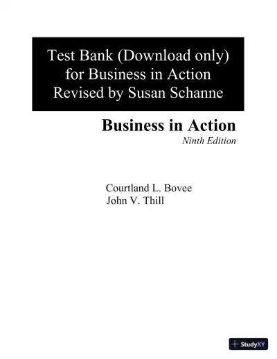 Test Bank for Business in Action, 9th Edition - Page 1 preview image