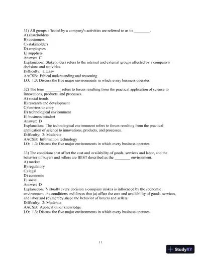 Test Bank for Business in Action, 9th Edition - Page 13 preview image