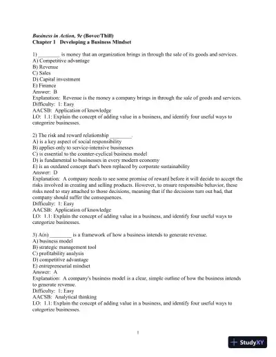 Test Bank for Business in Action, 9th Edition - Page 3 preview image