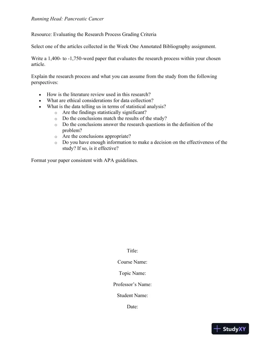 Evaluating the Research Process in the Study of Pancreatic Cancer: A Critical Analysis, page 3