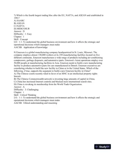 International Management: Managing Across Borders and Cultures, Text and Cases 9th Edition Test Bank - Page 4 preview image