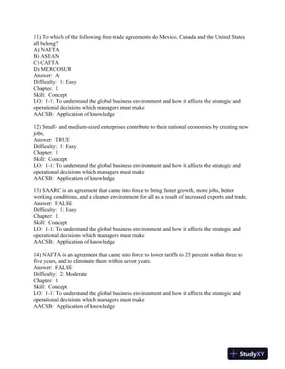 International Management: Managing Across Borders and Cultures, Text and Cases 9th Edition Test Bank - Page 6 preview image