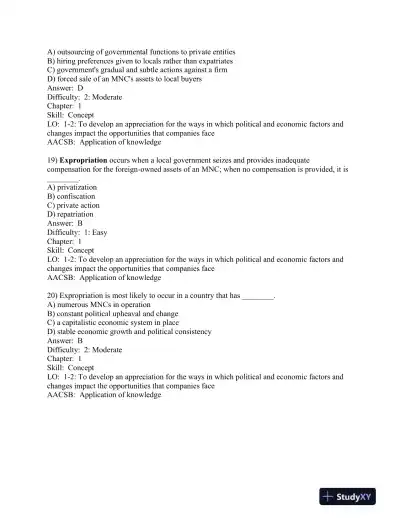 International Management: Managing Across Borders and Cultures, Text and Cases 9th Edition Test Bank - Page 8 preview image