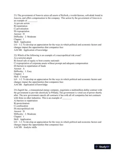 International Management: Managing Across Borders and Cultures, Text and Cases 9th Edition Test Bank - Page 9 preview image