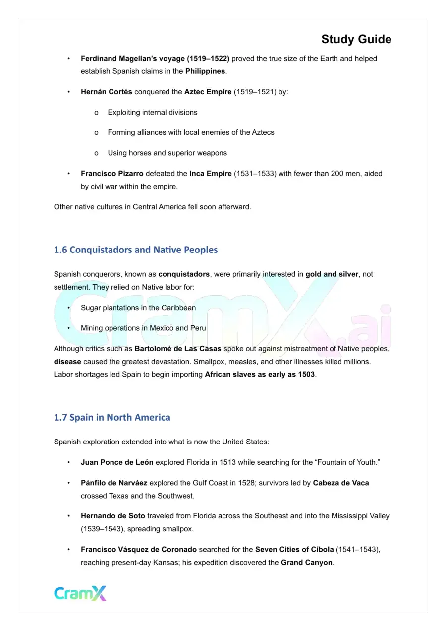 U.S. History I - Exploration and Early Colonization, page 3