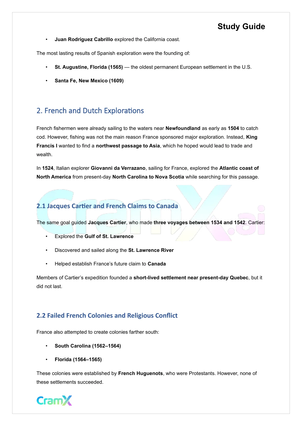 U.S. History I - Exploration and Early Colonization - Page 4 preview image