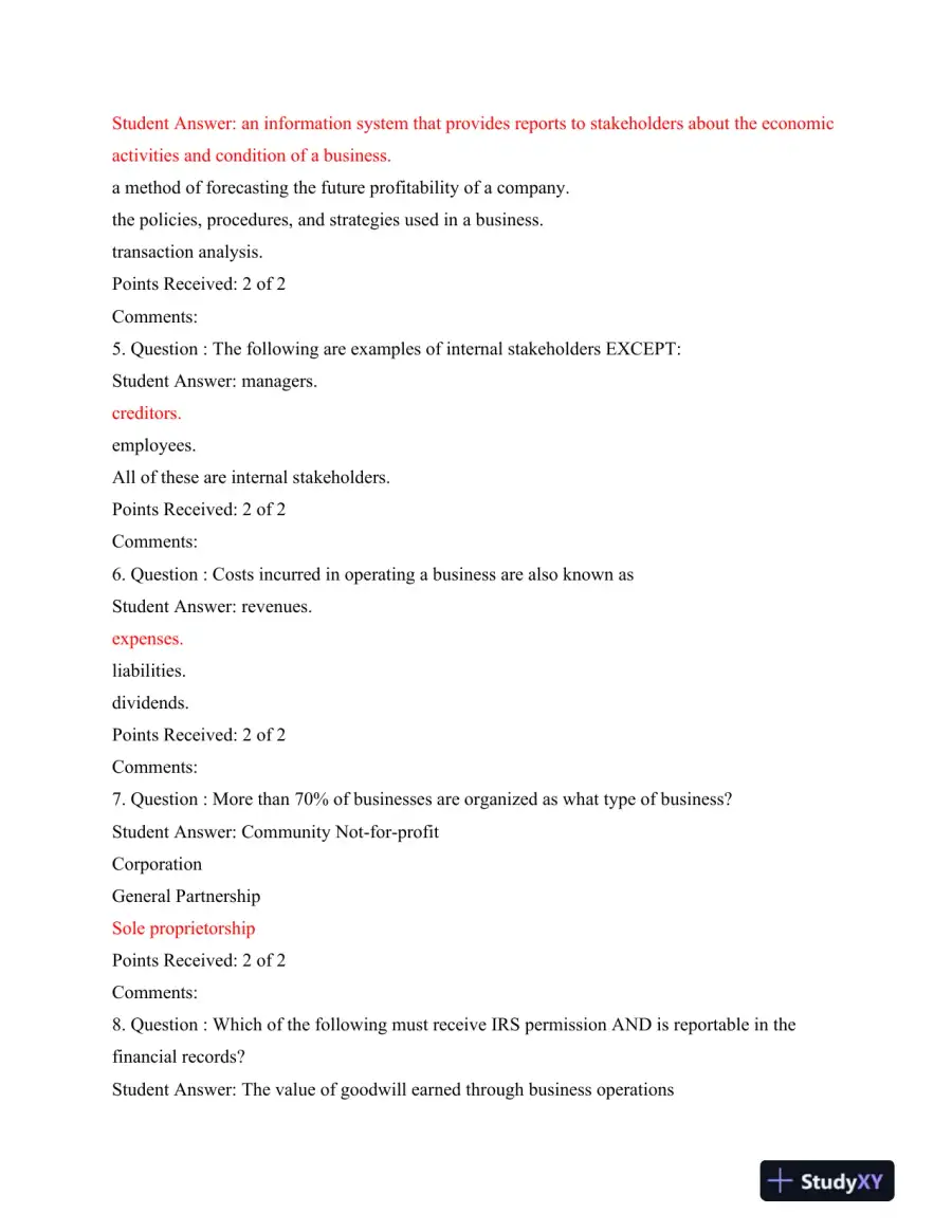 ACC 499 Midterm Exam: Comprehensive Accounting Concepts and Principles Kaplan University, page 3