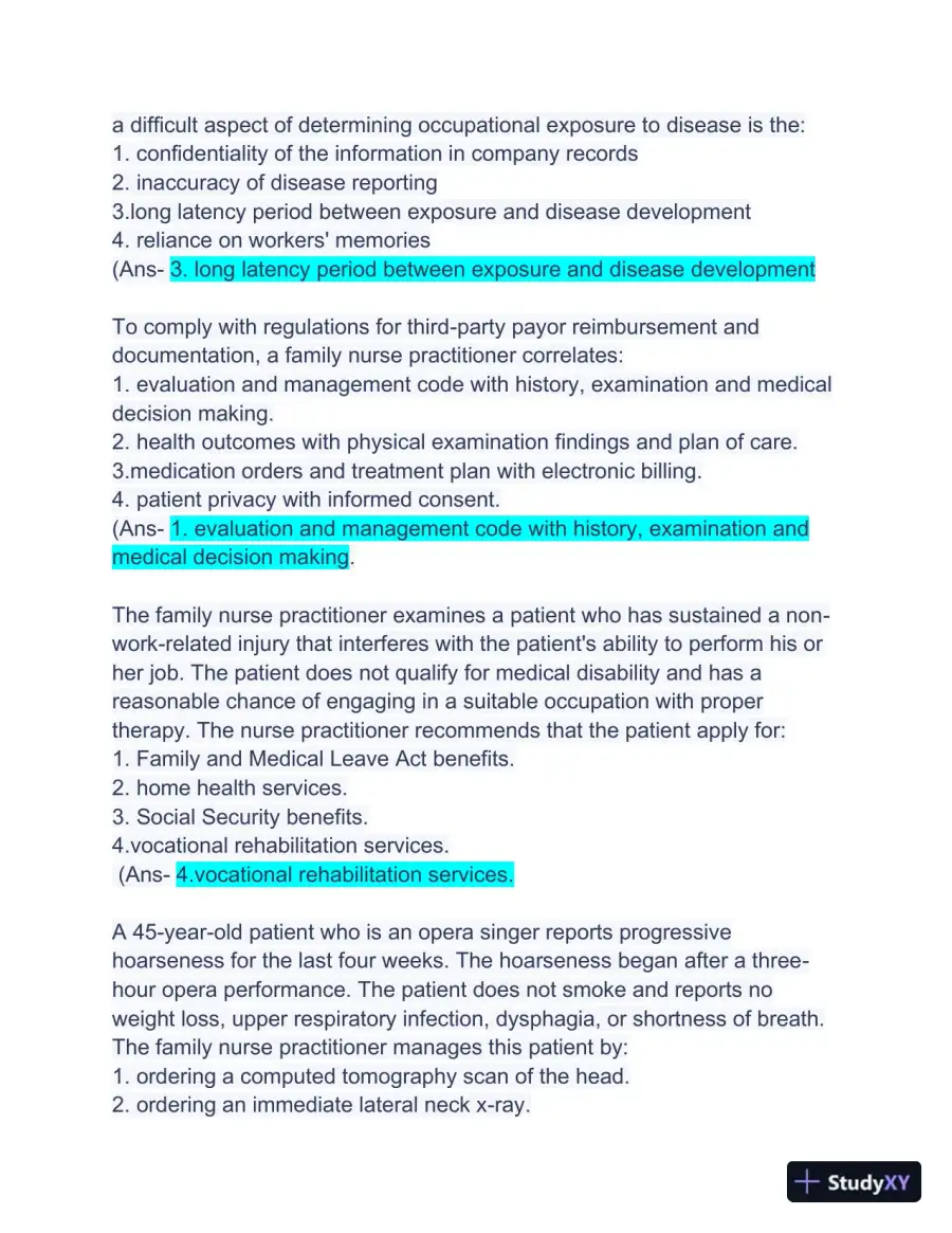 ANCC FNP Exam with Answers (63 Solved Questions), page 3