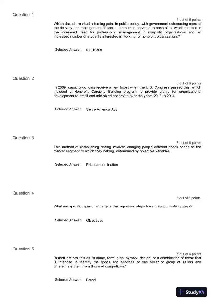 Liberty University BUSI 409 Midterm Exam Complete Solutions Correct Answers Key, page 4