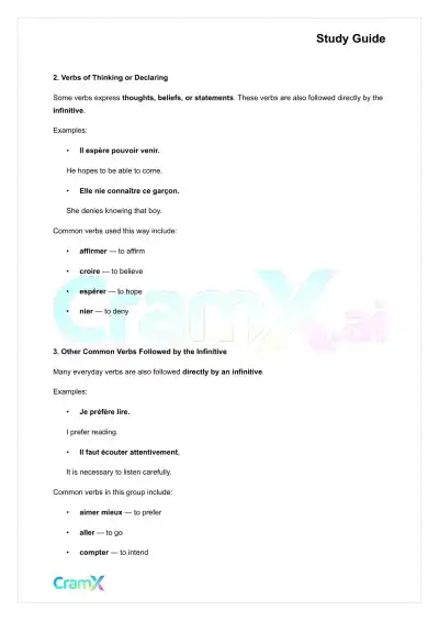 French II – The Infinitive - Page 2 preview image