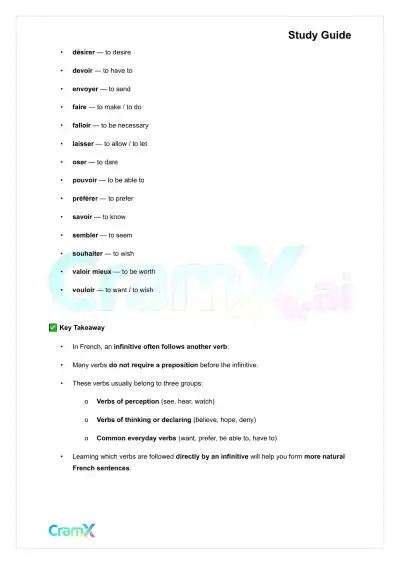 French II – The Infinitive - Page 3 preview image