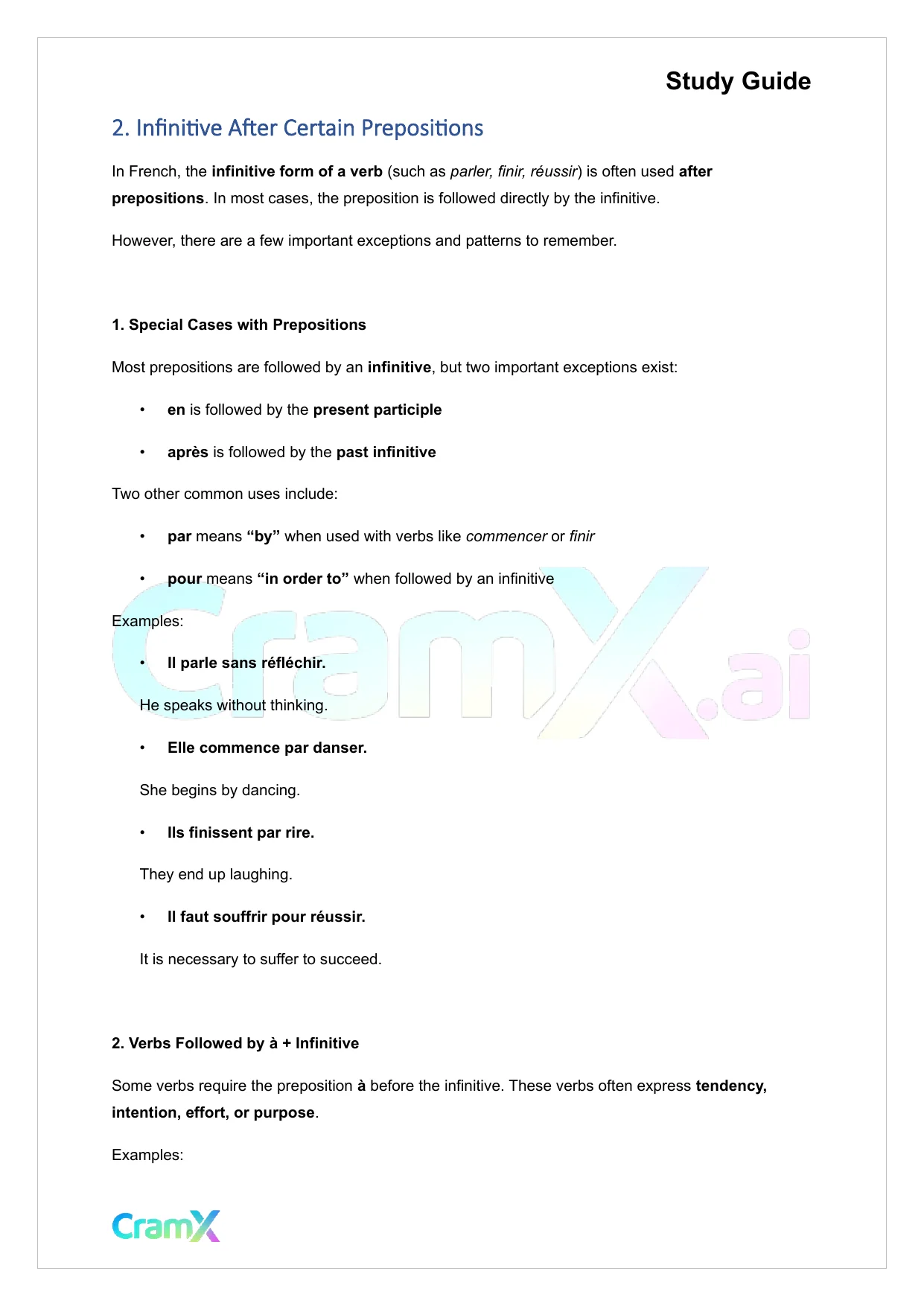 French II – The Infinitive - Page 4 preview image