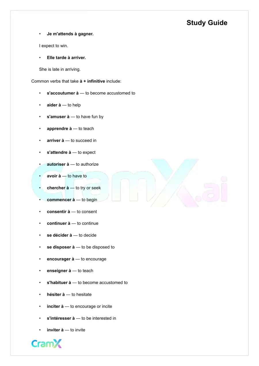 French II – The Infinitive, page 5