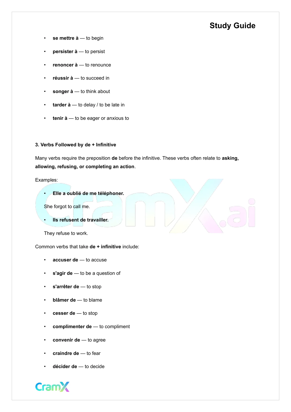 French II – The Infinitive - Page 6 preview image