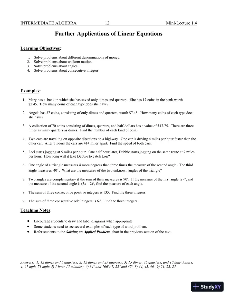 Revision Notes for Intermediate Algebra, 13th Edition, page 16