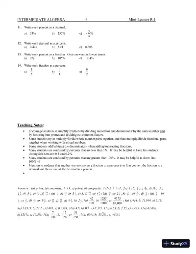 Revision Notes for Intermediate Algebra, 13th Edition - Page 8 preview image