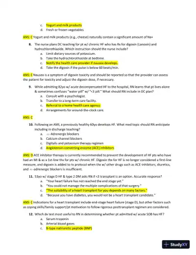 2022-2023 ATI RN Medical Surgical Exam with Answers (269 Solved Questions) - Page 13 preview image