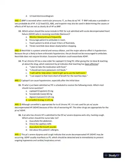 2022-2023 ATI RN Medical Surgical Exam with Answers (269 Solved Questions) - Page 14 preview image