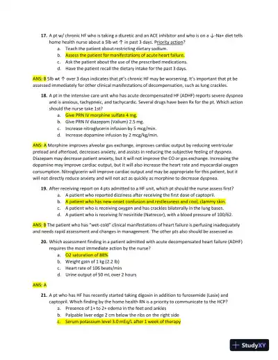 2022-2023 ATI RN Medical Surgical Exam with Answers (269 Solved Questions) - Page 15 preview image