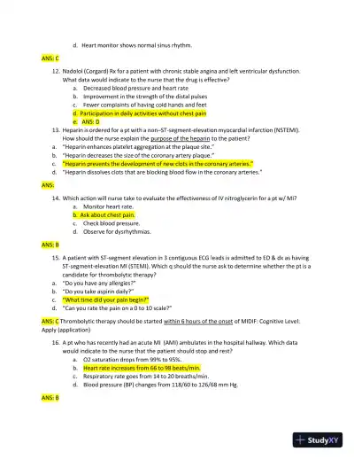 2022-2023 ATI RN Medical Surgical Exam with Answers (269 Solved Questions) - Page 5 preview image
