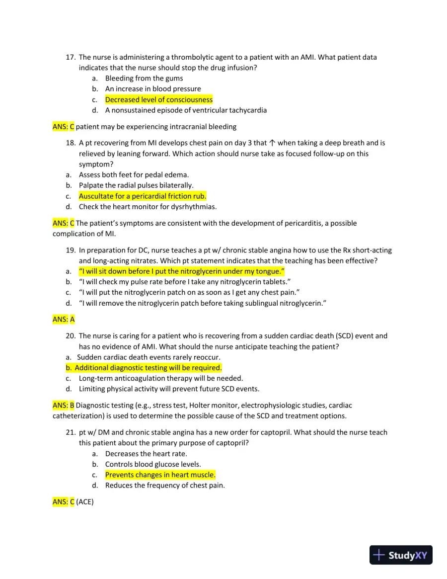 2022-2023 ATI RN Medical Surgical Exam with Answers (269 Solved Questions), page 6