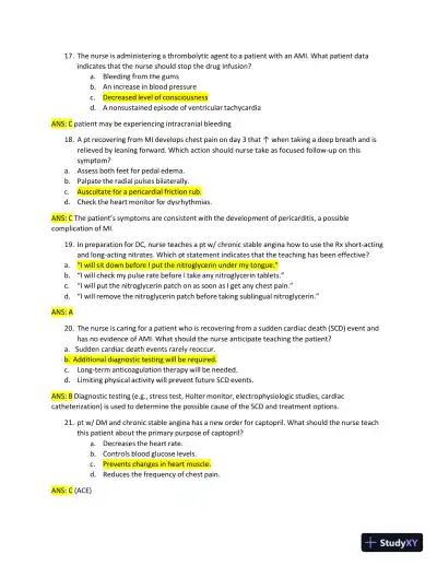 2022-2023 ATI RN Medical Surgical Exam with Answers (269 Solved Questions) - Page 6 preview image