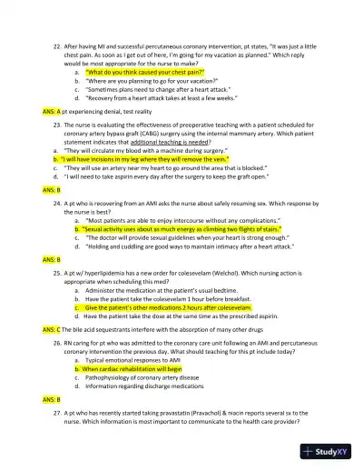 2022-2023 ATI RN Medical Surgical Exam with Answers (269 Solved Questions) - Page 7 preview image