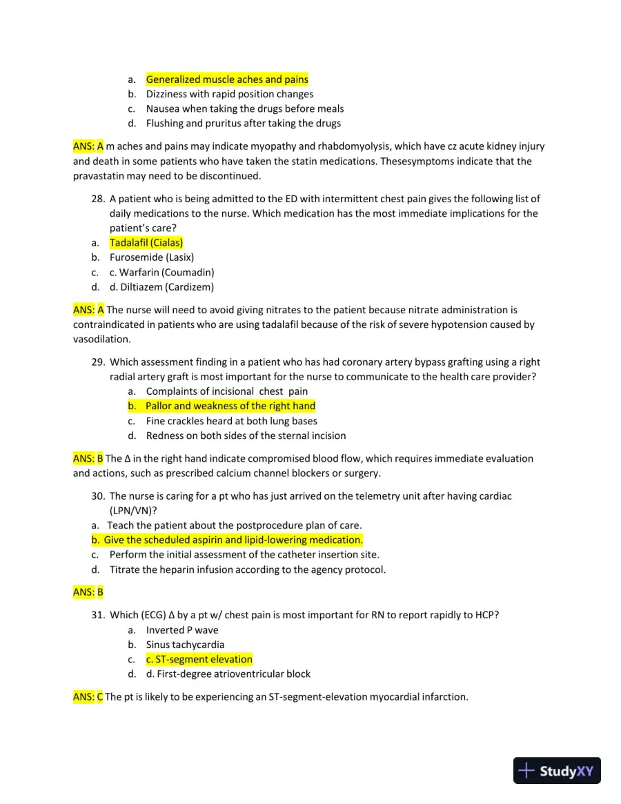 2022-2023 ATI RN Medical Surgical Exam with Answers (269 Solved Questions), page 8