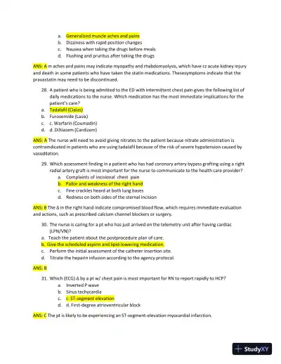 2022-2023 ATI RN Medical Surgical Exam with Answers (269 Solved Questions) - Page 8 preview image