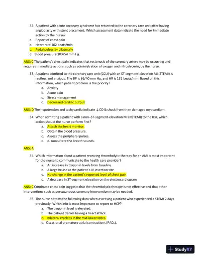 2022-2023 ATI RN Medical Surgical Exam with Answers (269 Solved Questions) - Page 9 preview image
