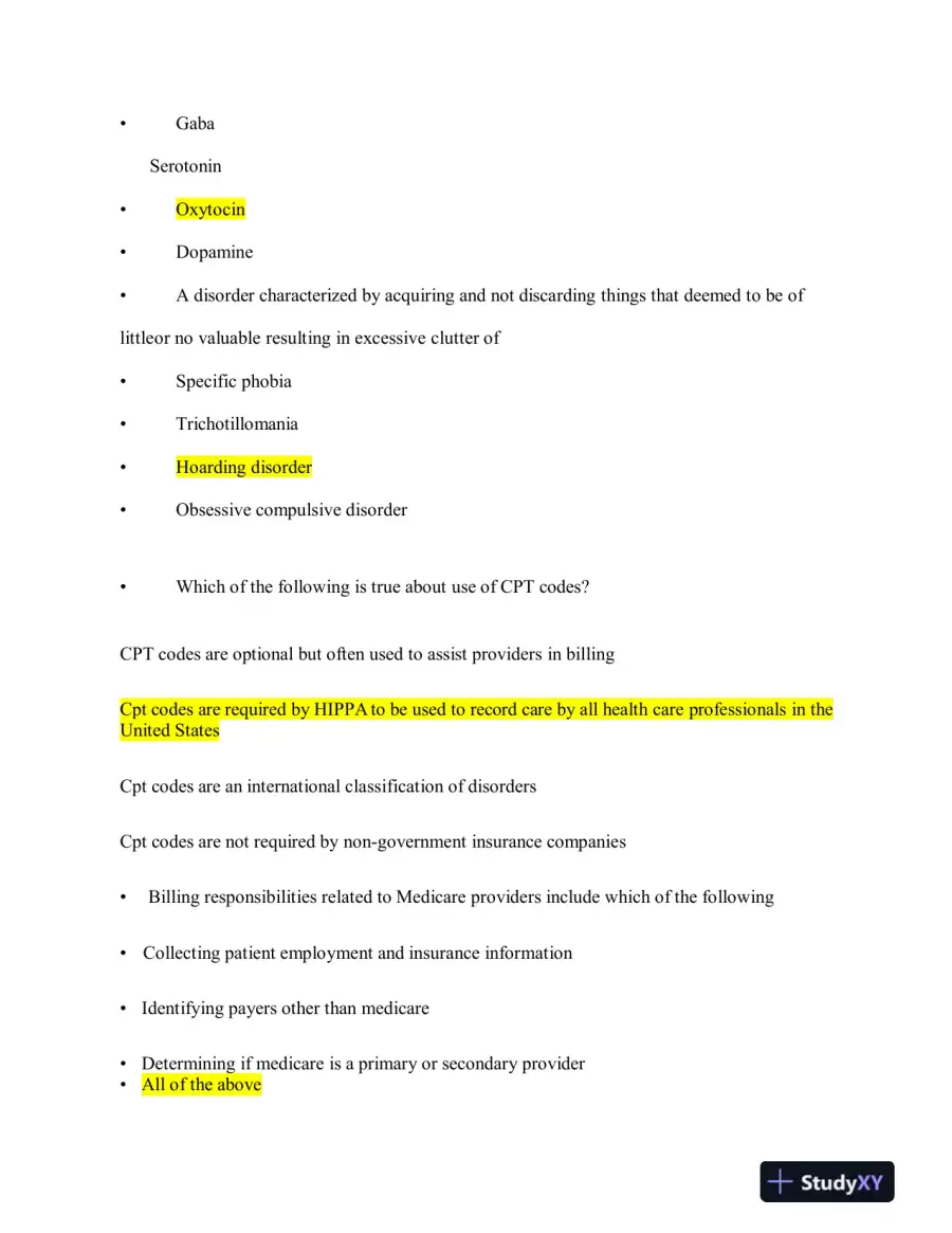 2023 NRNP6675 Mental Health Midterm Exam Week 6 With Answers (114 Solved Questions), page 5