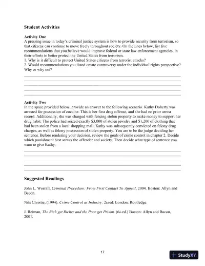 Lecture Notes For Crime Control In America: What Works, 4th Edition - Page 16 preview image