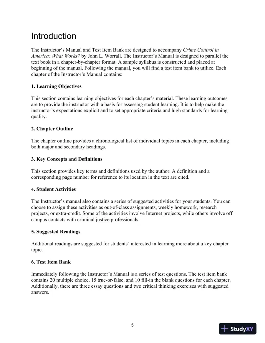 Lecture Notes For Crime Control In America: What Works, 4th Edition, page 4