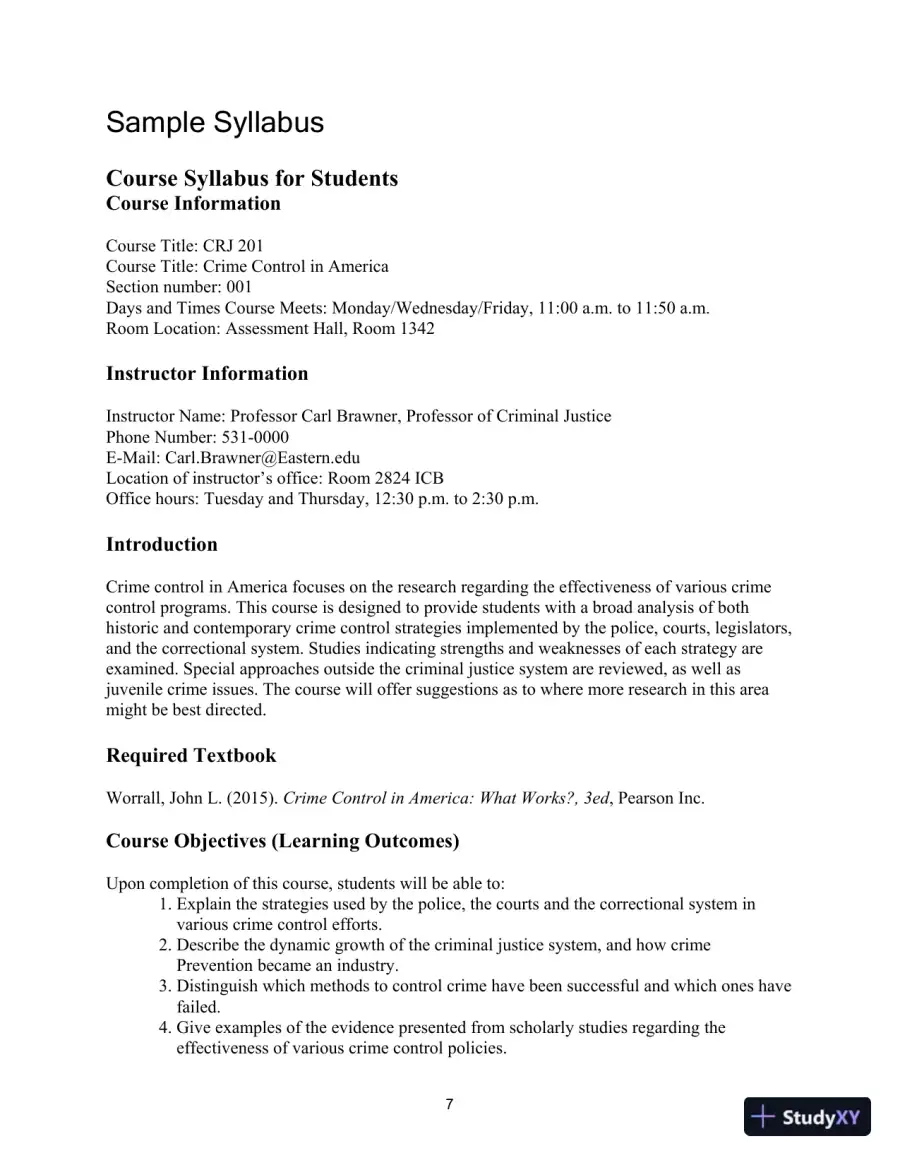Lecture Notes For Crime Control In America: What Works, 4th Edition, page 6