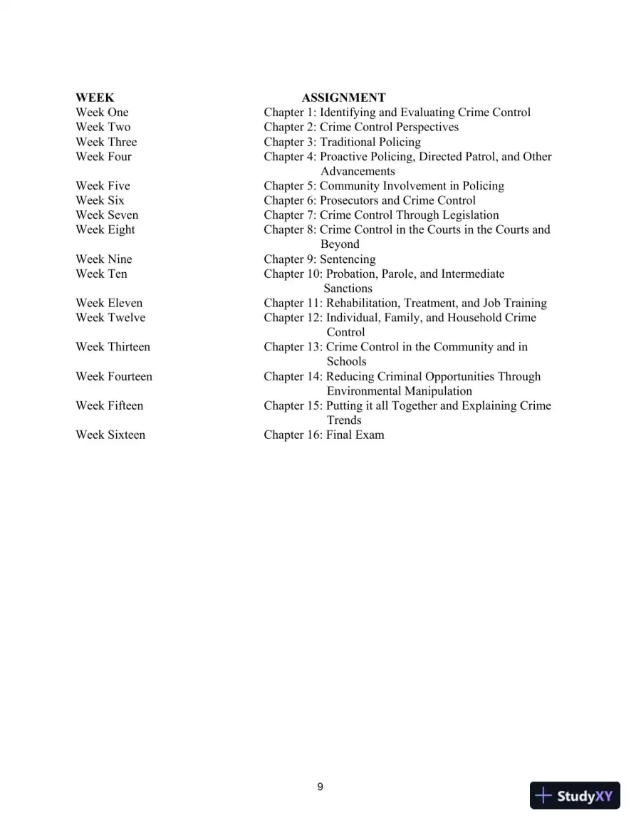 Lecture Notes For Crime Control In America: What Works, 4th Edition, page 8