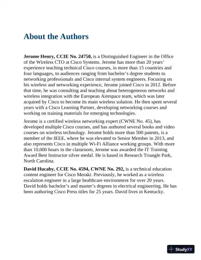 CCNP Enterprise Wireless Design ENWLSD 300-425 and Implementation ENWLSI 300-430 Official Cert Guide (2024) - Page 14 preview image