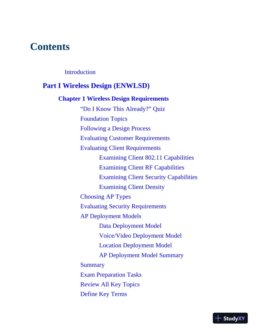CCNP Enterprise Wireless Design ENWLSD 300-425 and Implementation ENWLSI 300-430 Official Cert Guide (2024), page 21