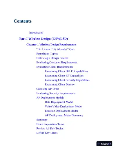 CCNP Enterprise Wireless Design ENWLSD 300-425 and Implementation ENWLSI 300-430 Official Cert Guide (2024) - Page 21 preview image