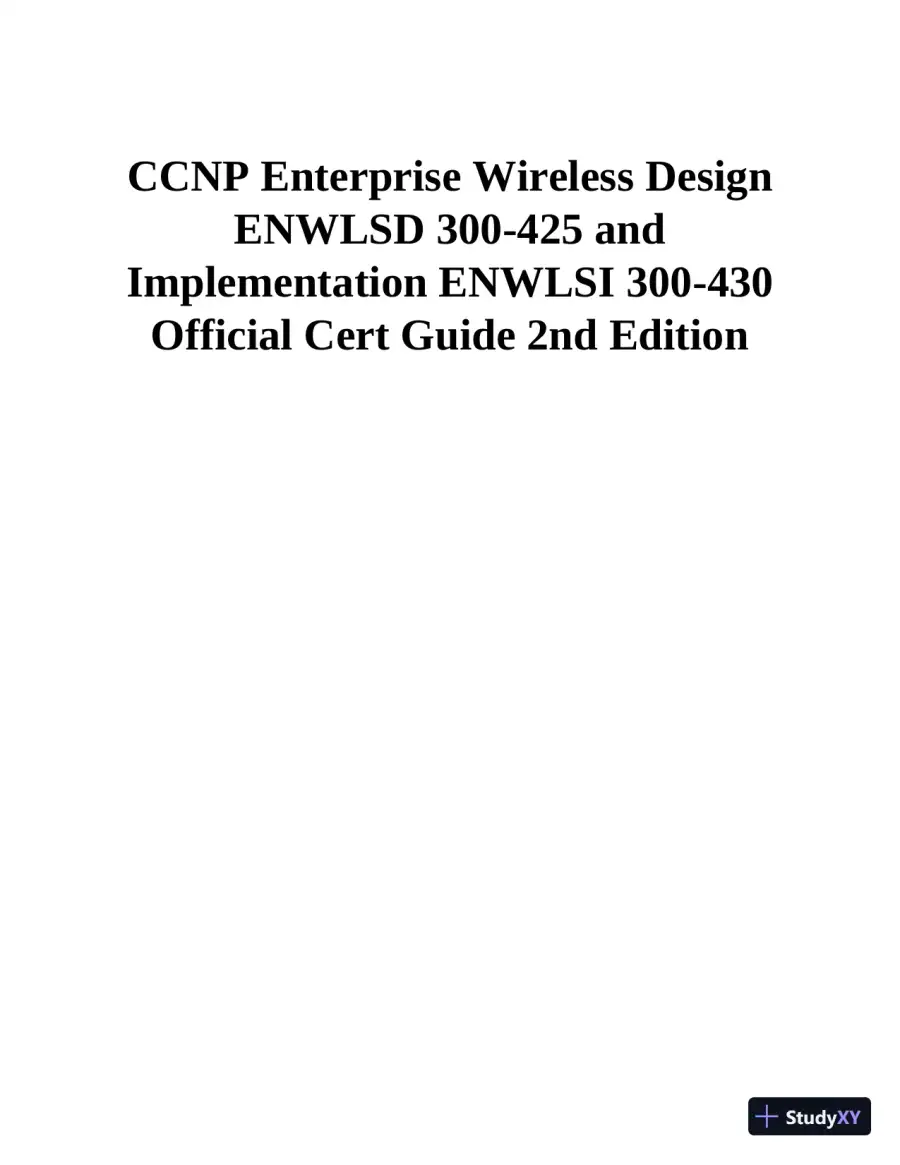 CCNP Enterprise Wireless Design ENWLSD 300-425 and Implementation ENWLSI 300-430 Official Cert Guide (2024), page 5