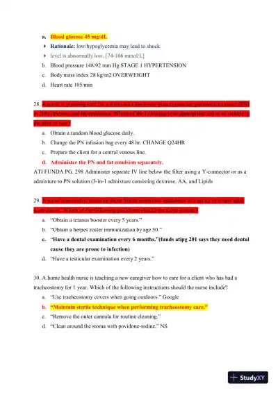 ATI Fundamentals of Nursing Practice Exam With Answers (465 Solved Questions) - Page 10 preview image