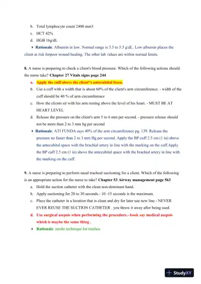 ATI Fundamentals of Nursing Practice Exam With Answers (465 Solved Questions) - Page 4 preview image