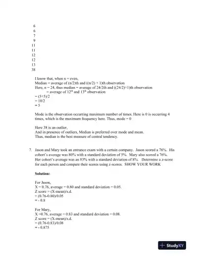 Statistical Analysis and Hypothesis Testing: A Comprehensive Study on Data Interpretation, Probabilities, and Confidence Intervals - Page 4 preview image