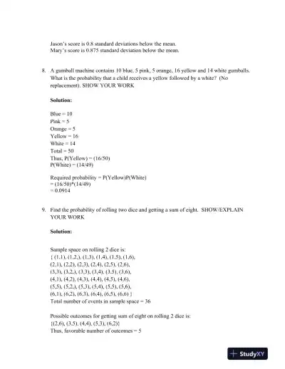Statistical Analysis and Hypothesis Testing: A Comprehensive Study on Data Interpretation, Probabilities, and Confidence Intervals - Page 5 preview image
